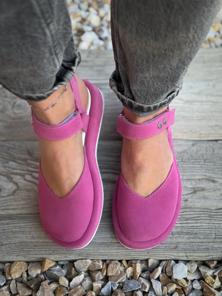 Suede, Open-back Sandals