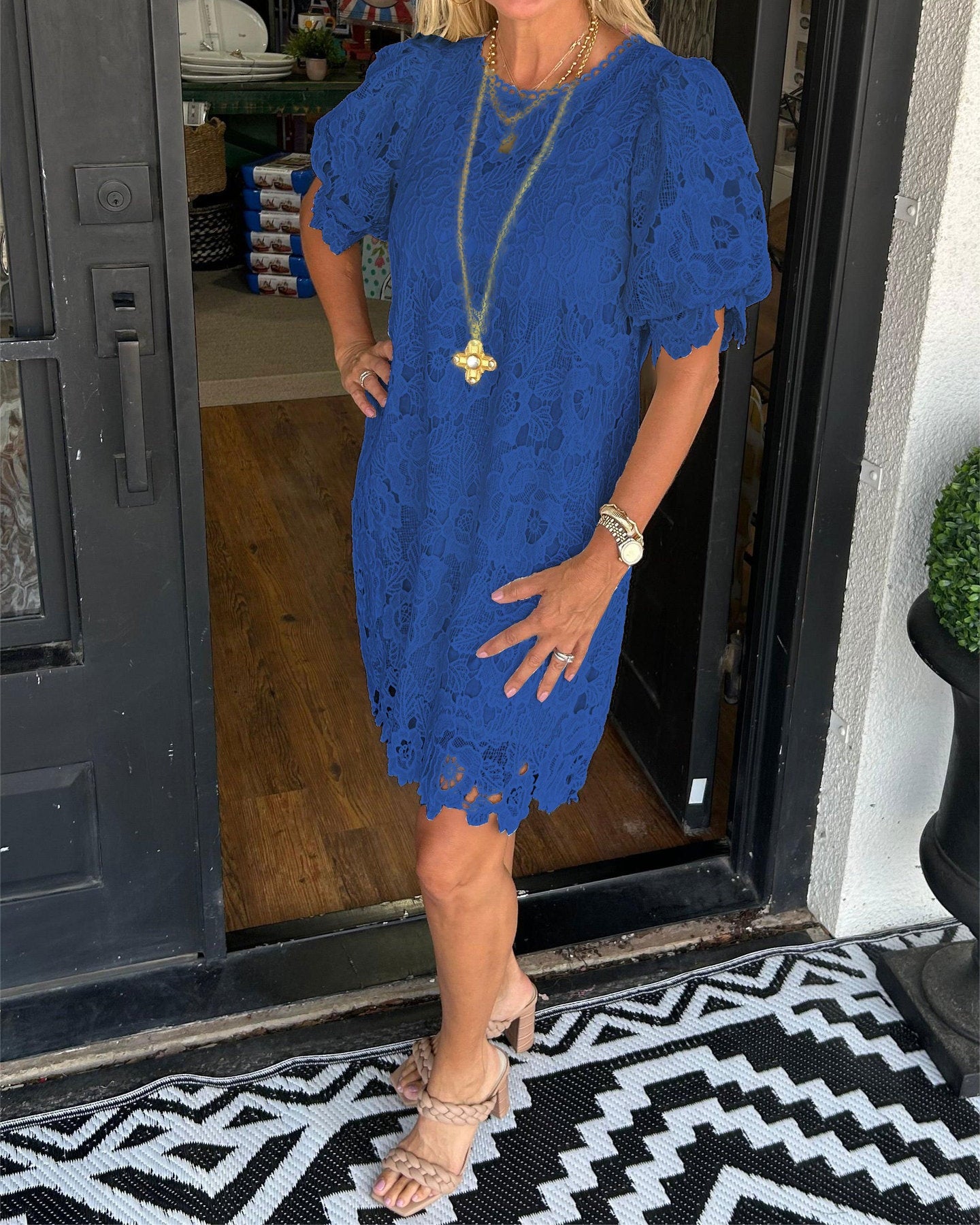 Elegant Comfy Lace Short Dress