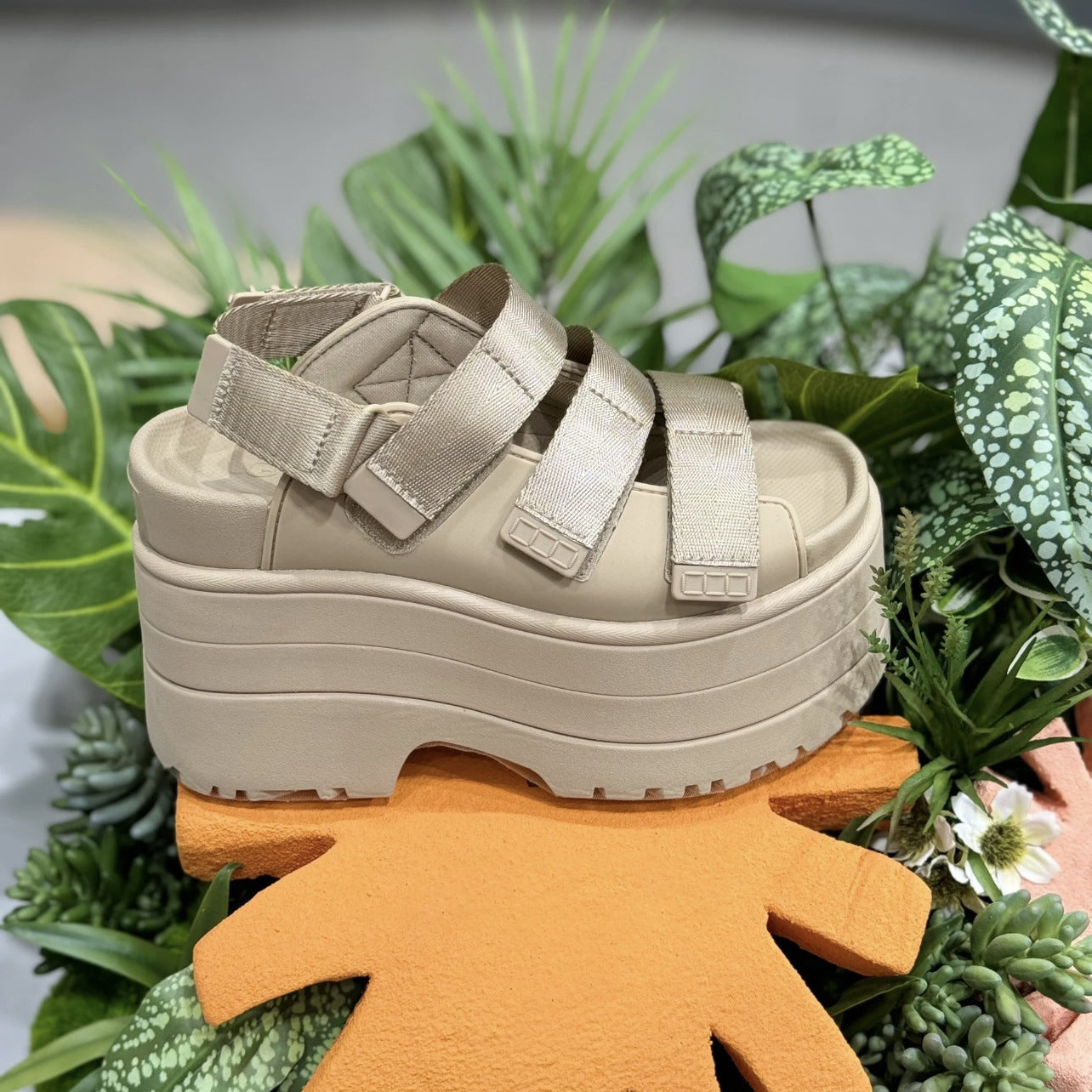 Roman-style Platform Velcro Sandals