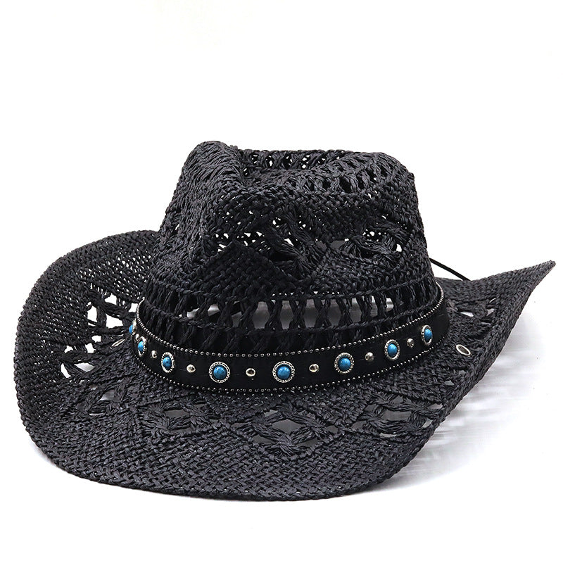 Straw Hat Sunscreen Handmade Western Cowboy Cowgirl Hat