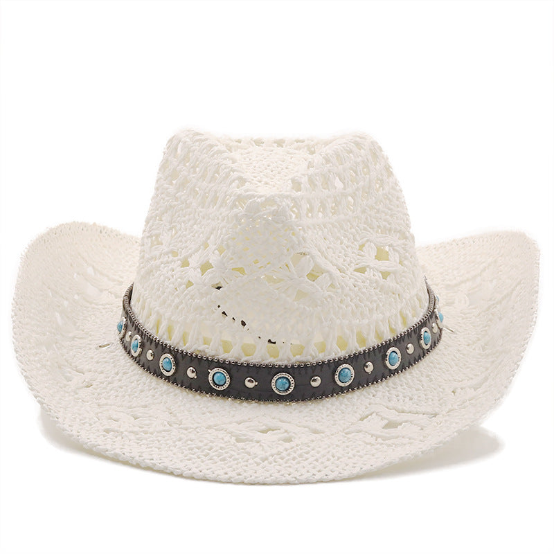 Straw Hat Sunscreen Handmade Western Cowboy Cowgirl Hat