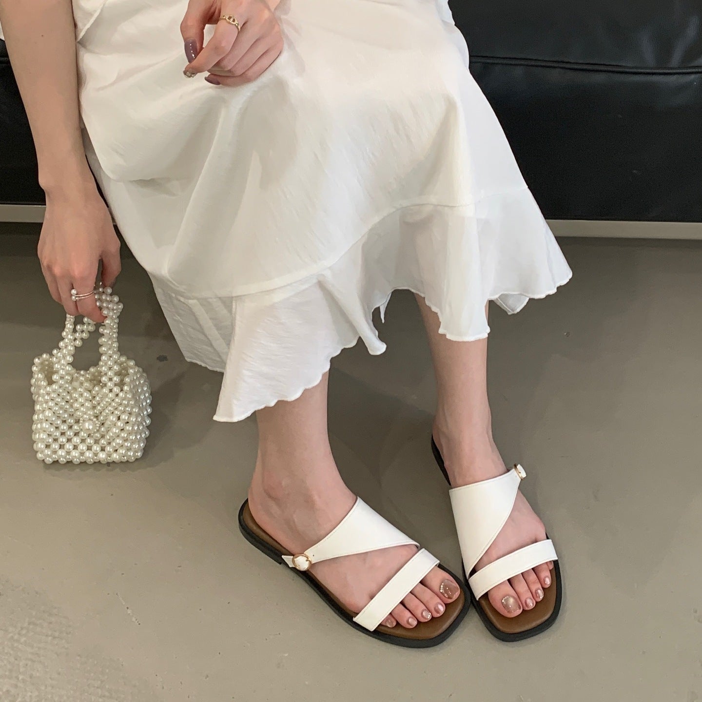 Open Toe Flat Sandals