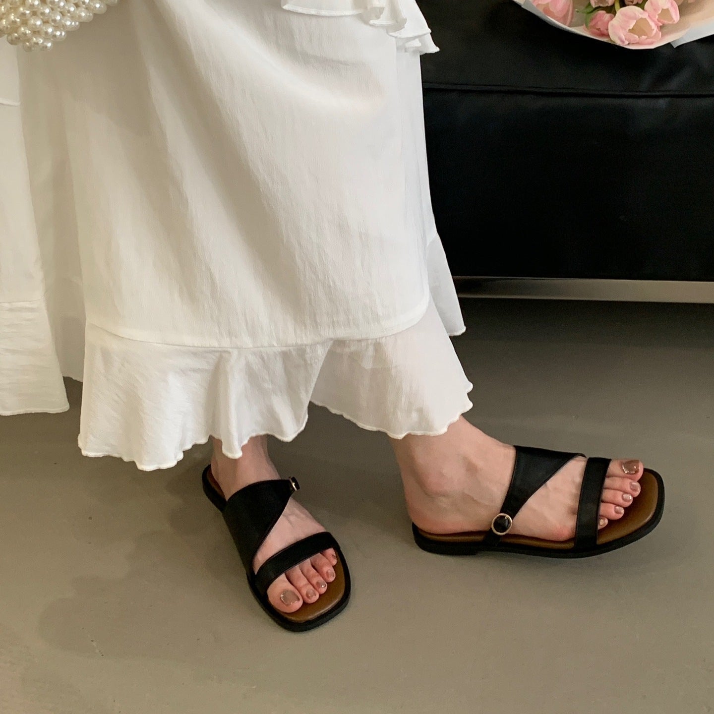 Open Toe Flat Sandals