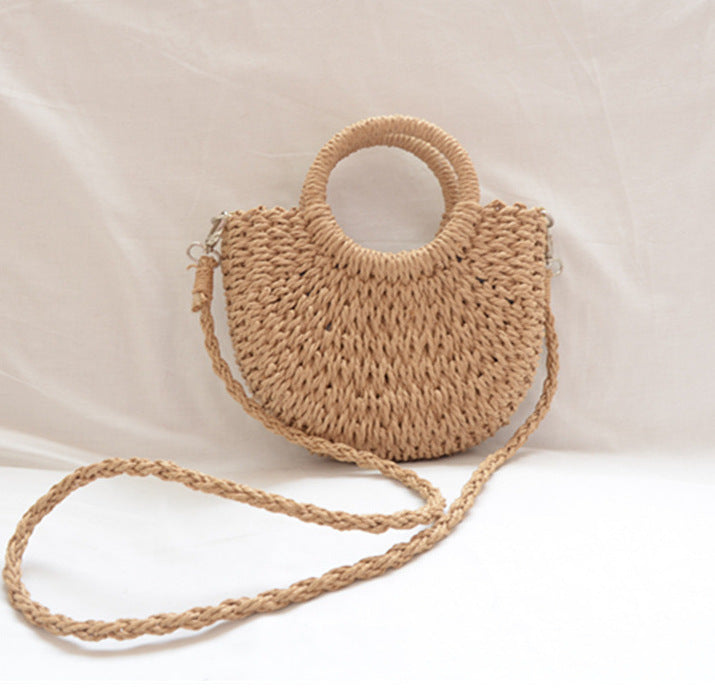 All-Match Simple Handheld Handmade Hollow Casual Straw Bag