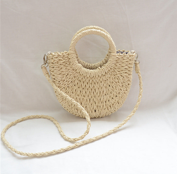 All-Match Simple Handheld Handmade Hollow Casual Straw Bag