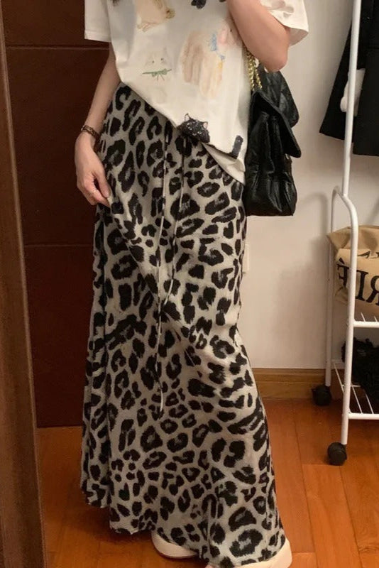 Vintage Niche Leopard Print Skirt