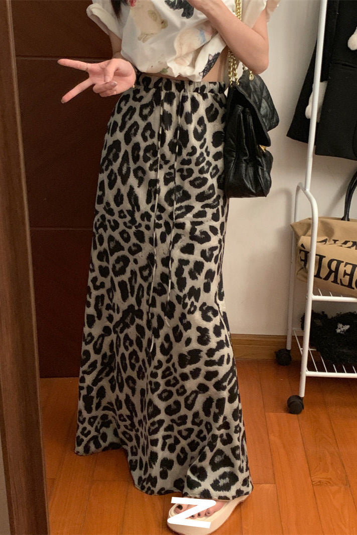 Vintage Niche Leopard Print Skirt