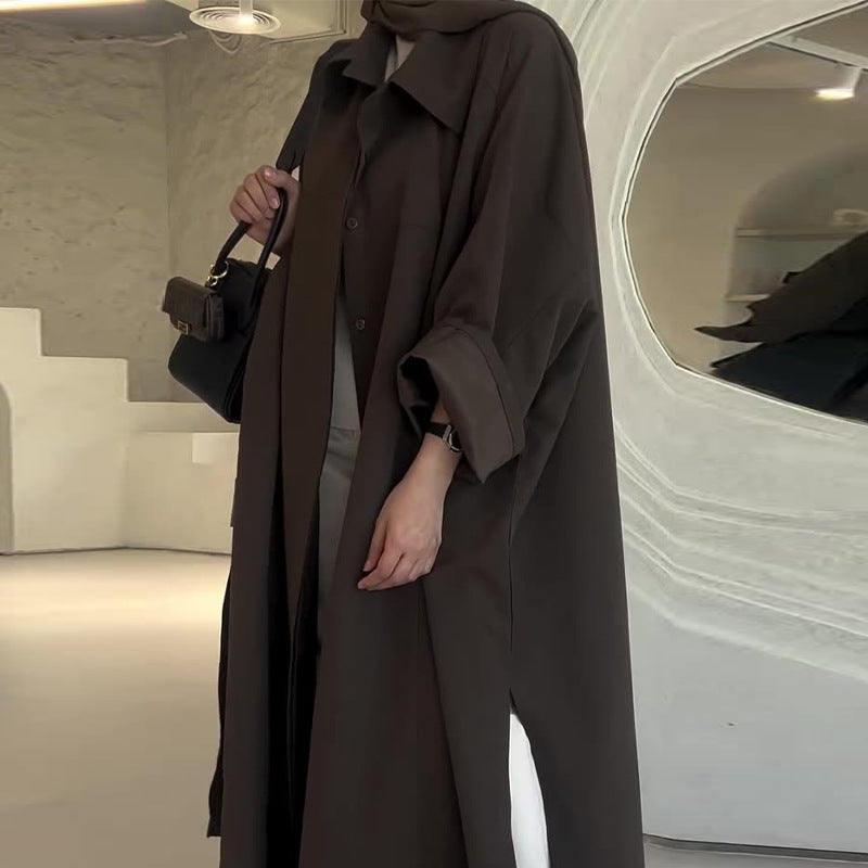 Solid Color Simple Style Loose All-match Coat Jacket