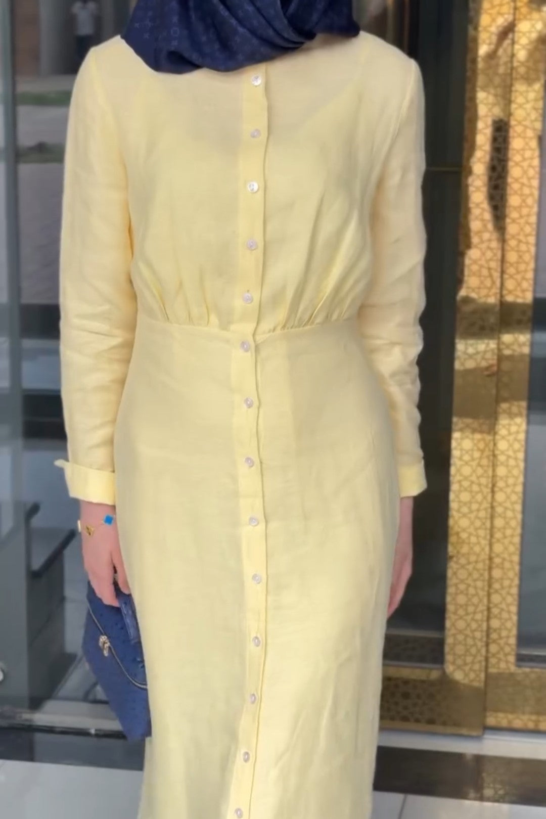 Solid Color Single-breasted Maxi Dress