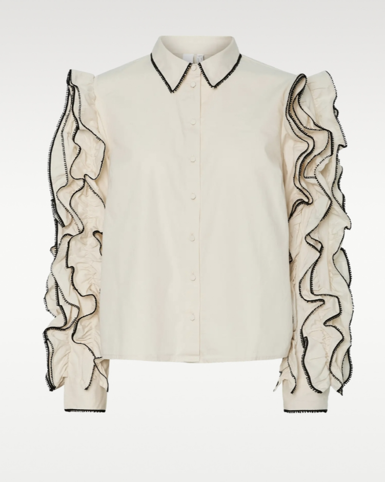 Layered Ruffle Long Sleeve Shirt
