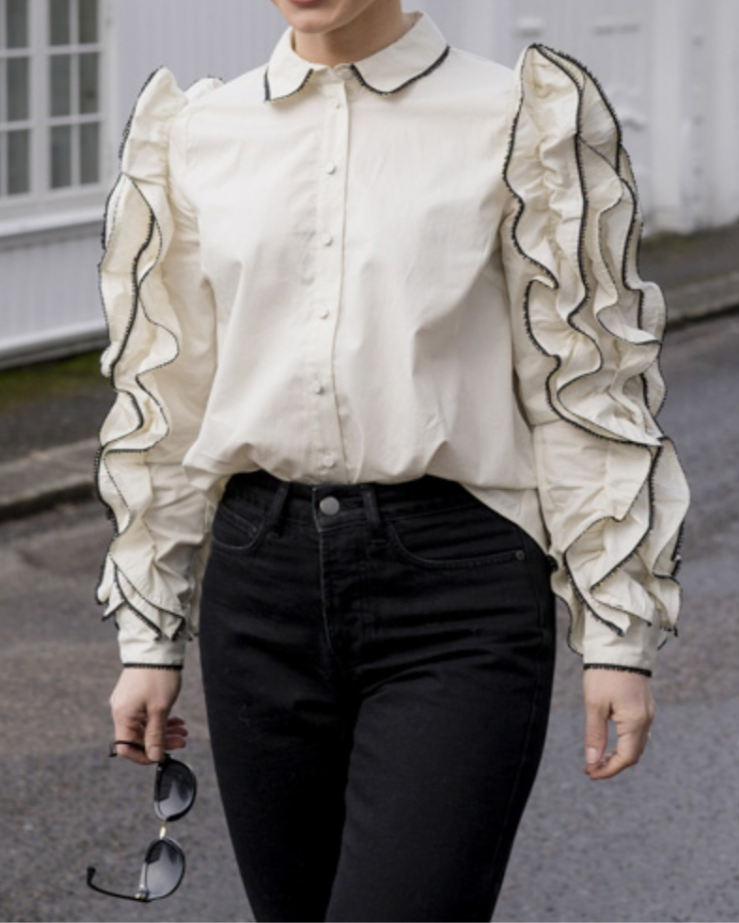 Layered Ruffle Long Sleeve Shirt