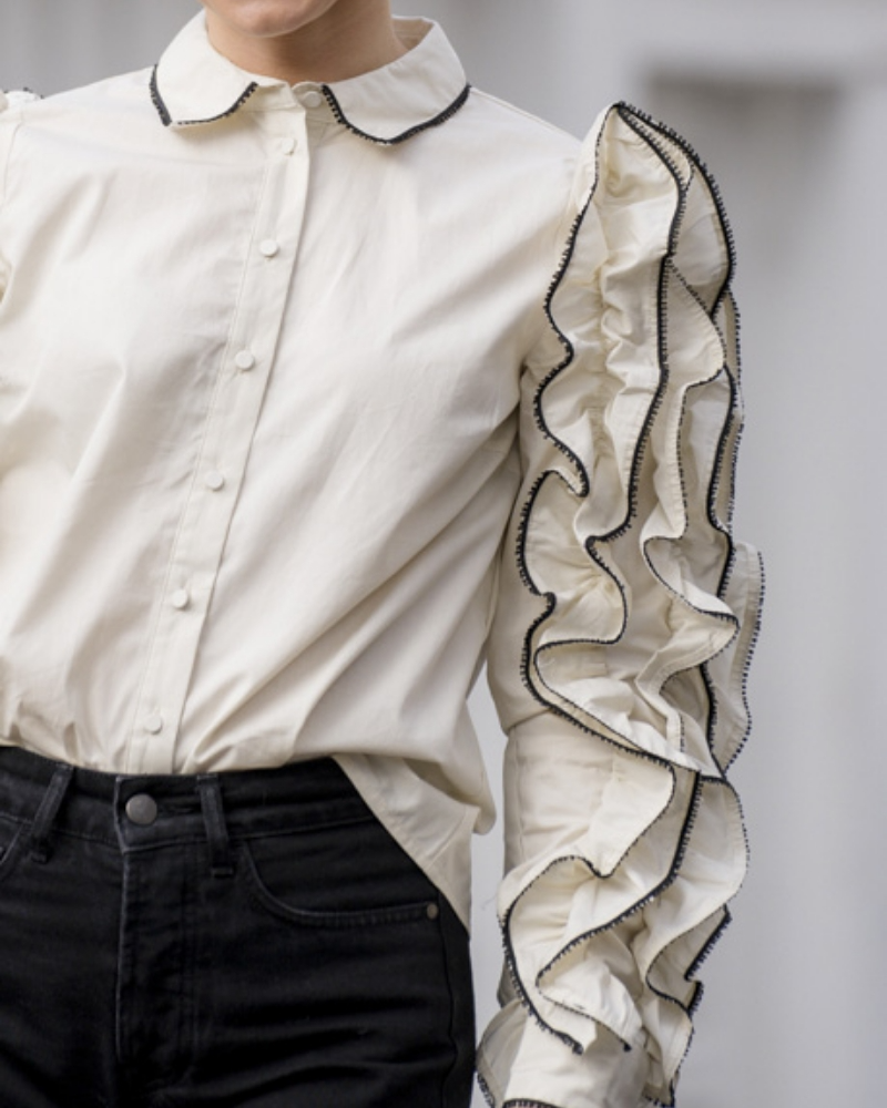 Layered Ruffle Long Sleeve Shirt