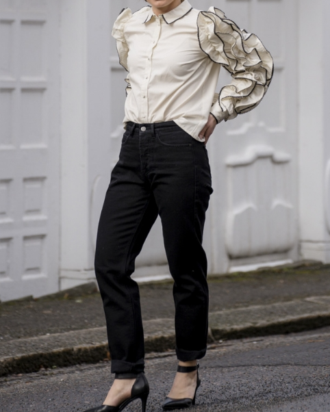 Layered Ruffle Long Sleeve Shirt