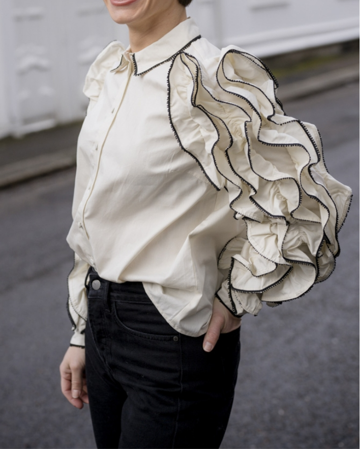 Layered Ruffle Long Sleeve Shirt