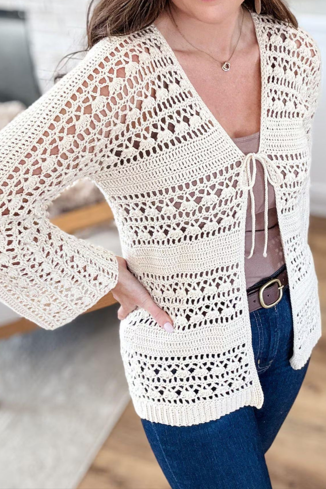 Knit Cutout Cardigan