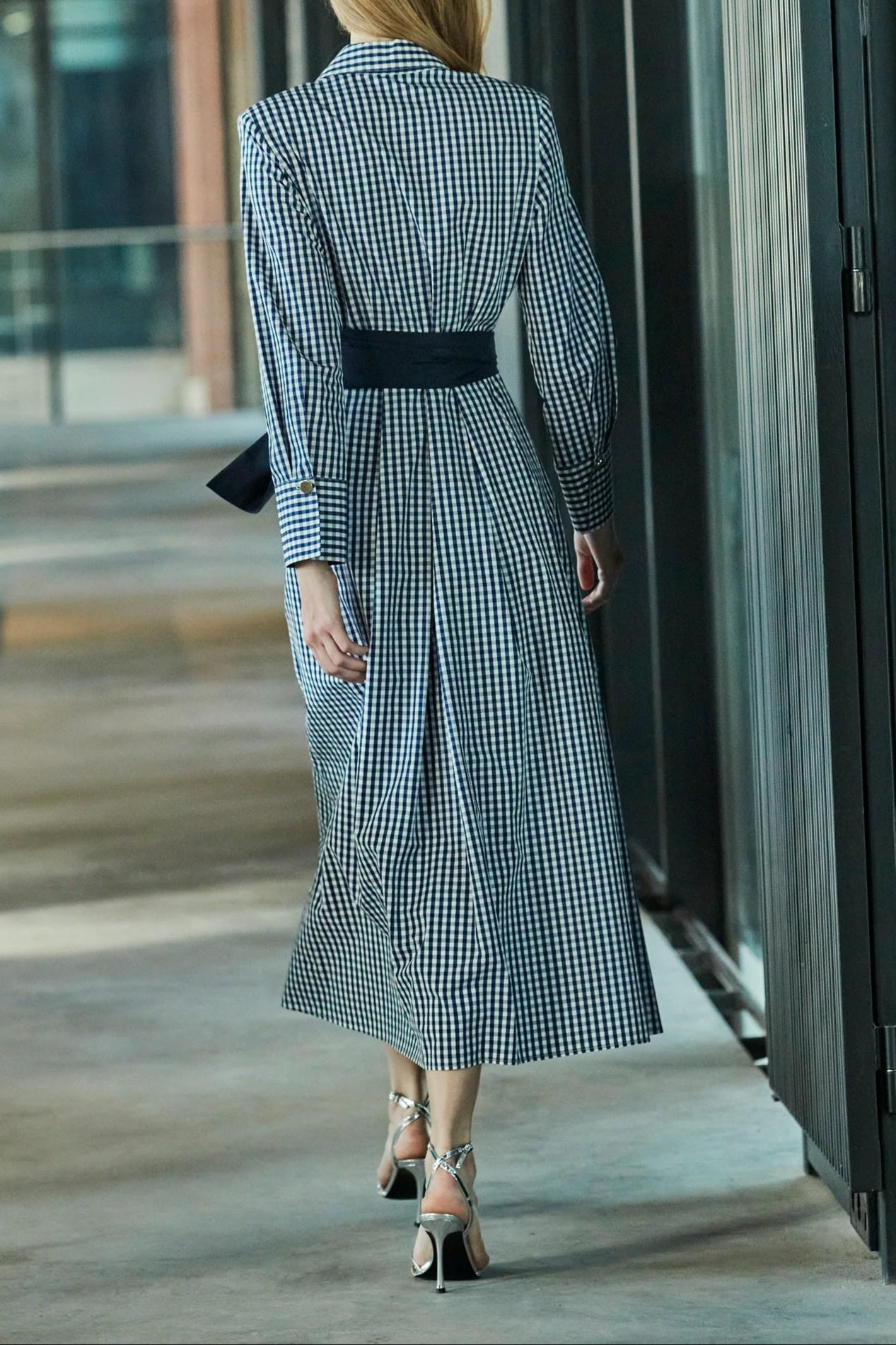Plaid Waist Shirt Long Skirt