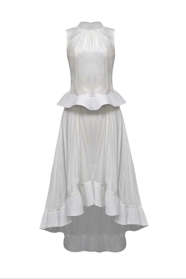 Sleeveless Ruffled Two-piece Dress
