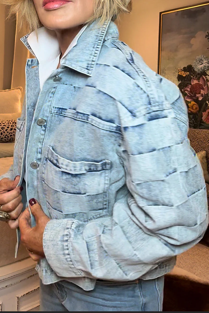 Plaid Denim Coat