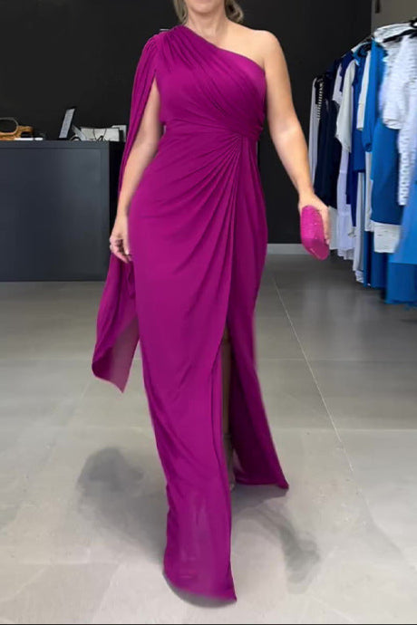 Fashion Raglan Sleeve Split Dress