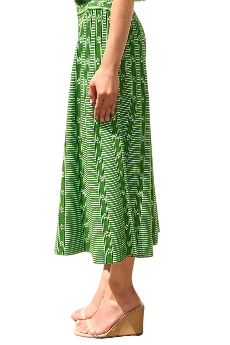 Green Printed Skirt