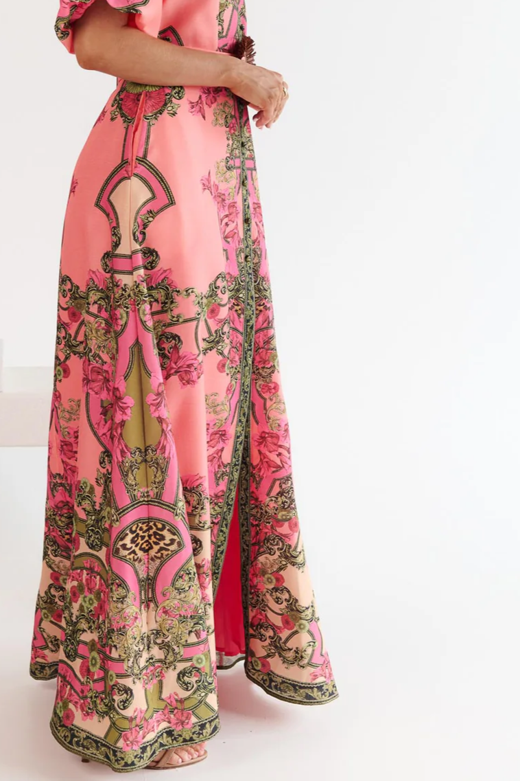 Elegant Shirt Collar Maxi Dress