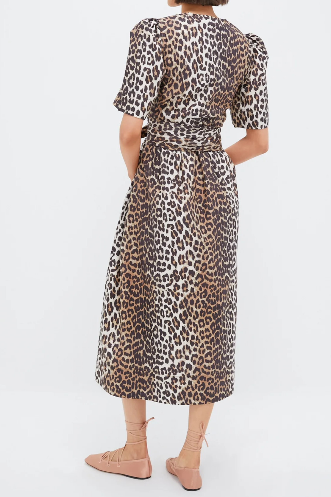 Leopard Tie Strap Midi Dress