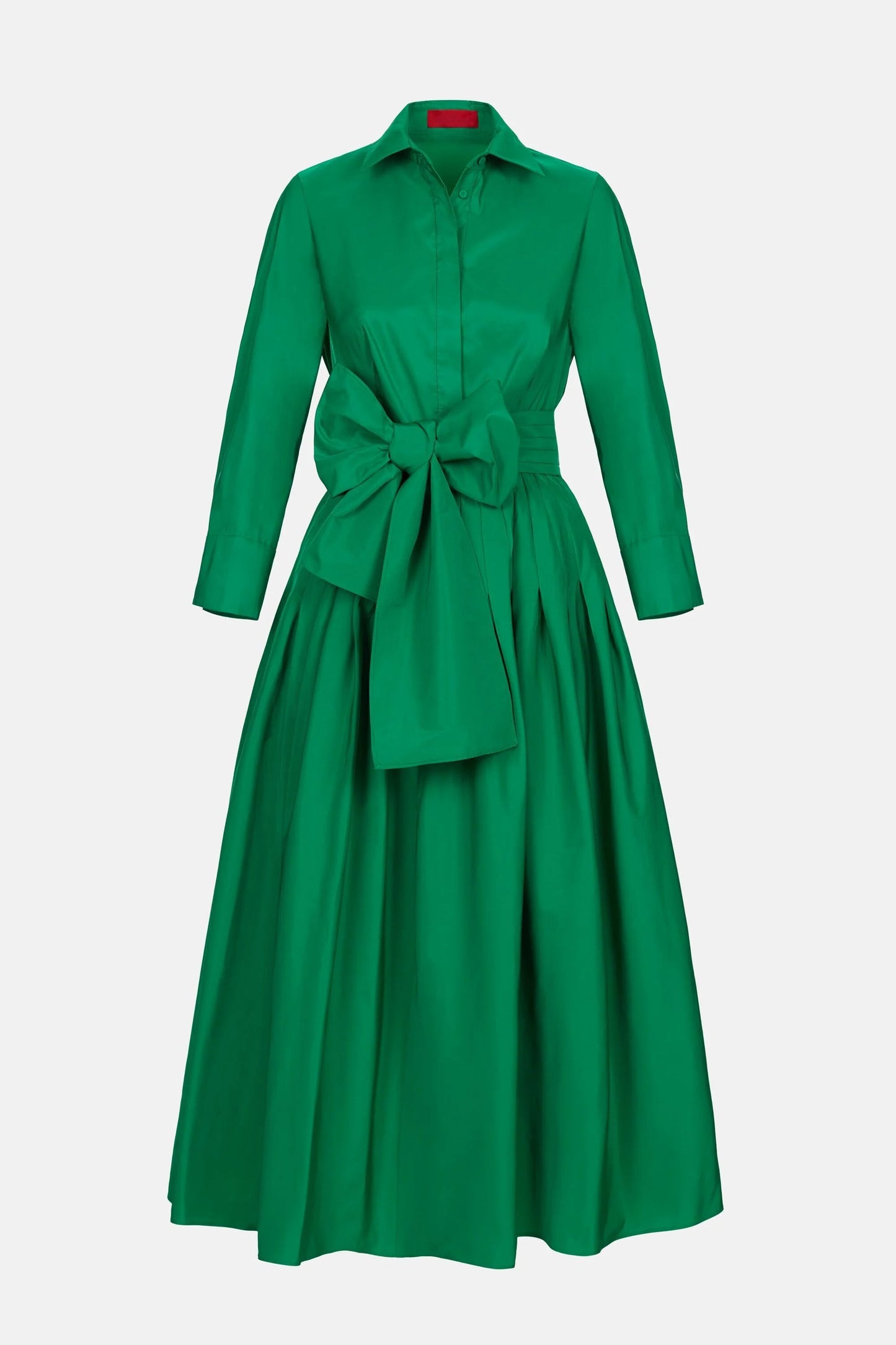 Green Long Sleeve Shirt Dress