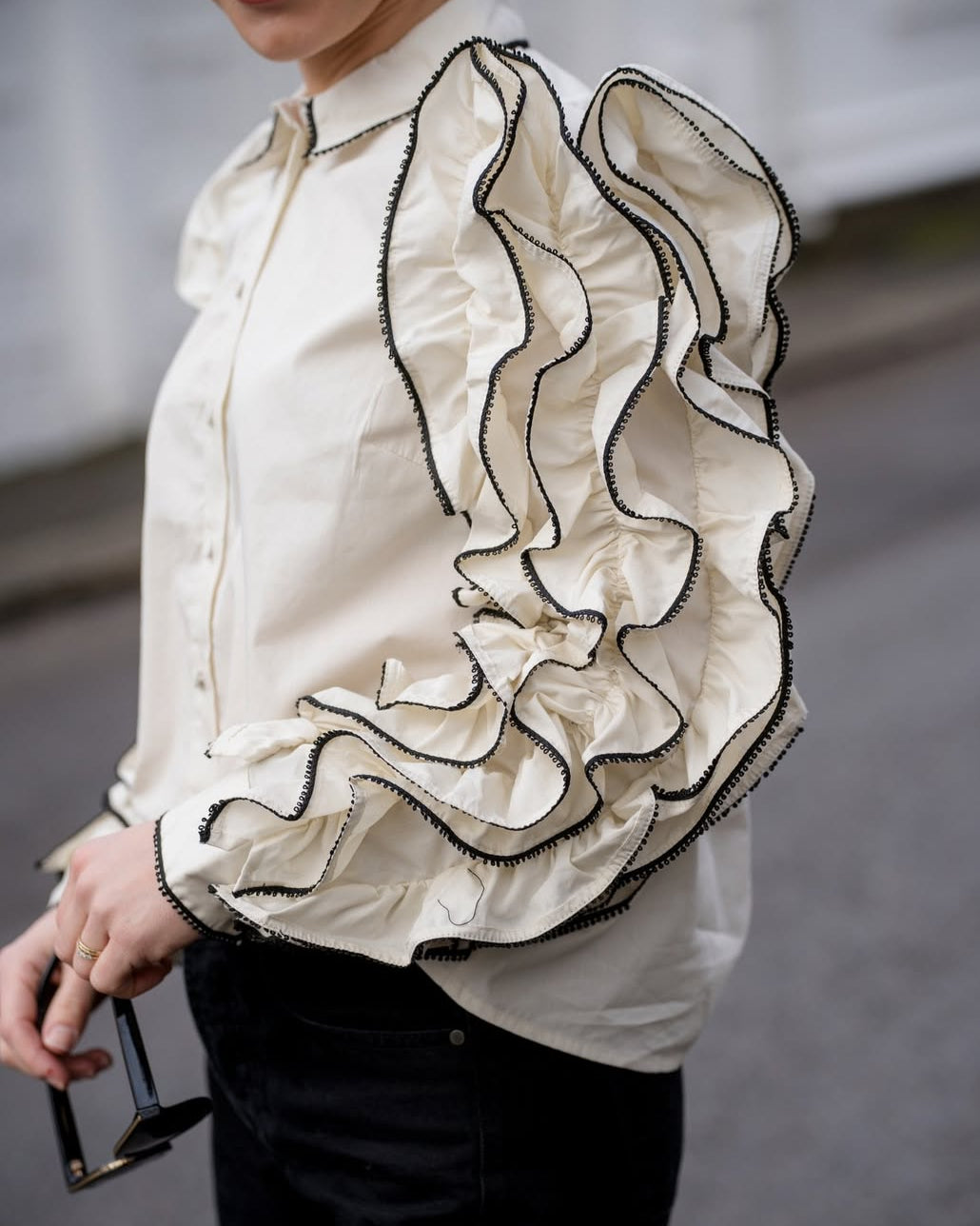Layered Ruffle Long Sleeve Shirt
