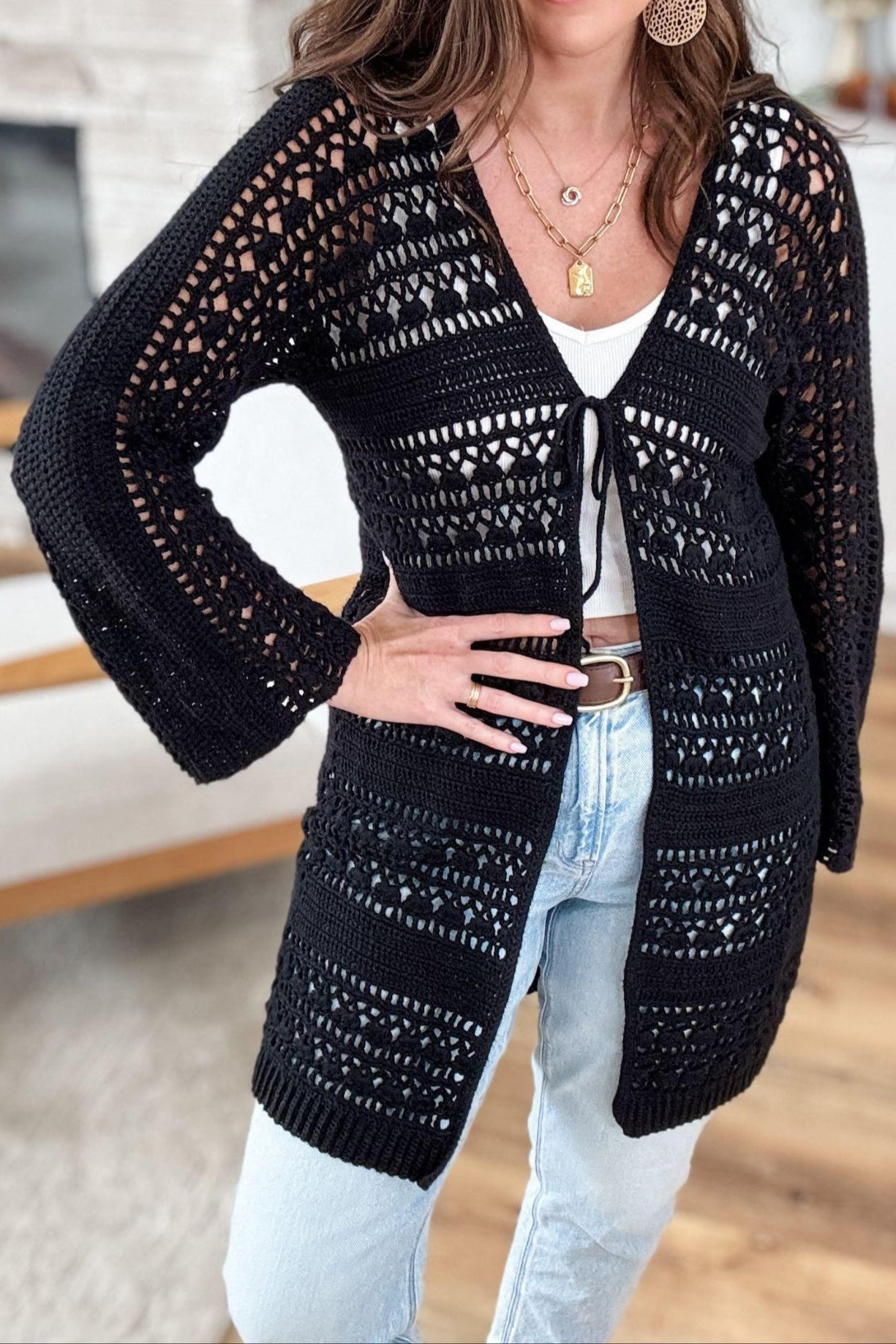 Knit Cutout Cardigan