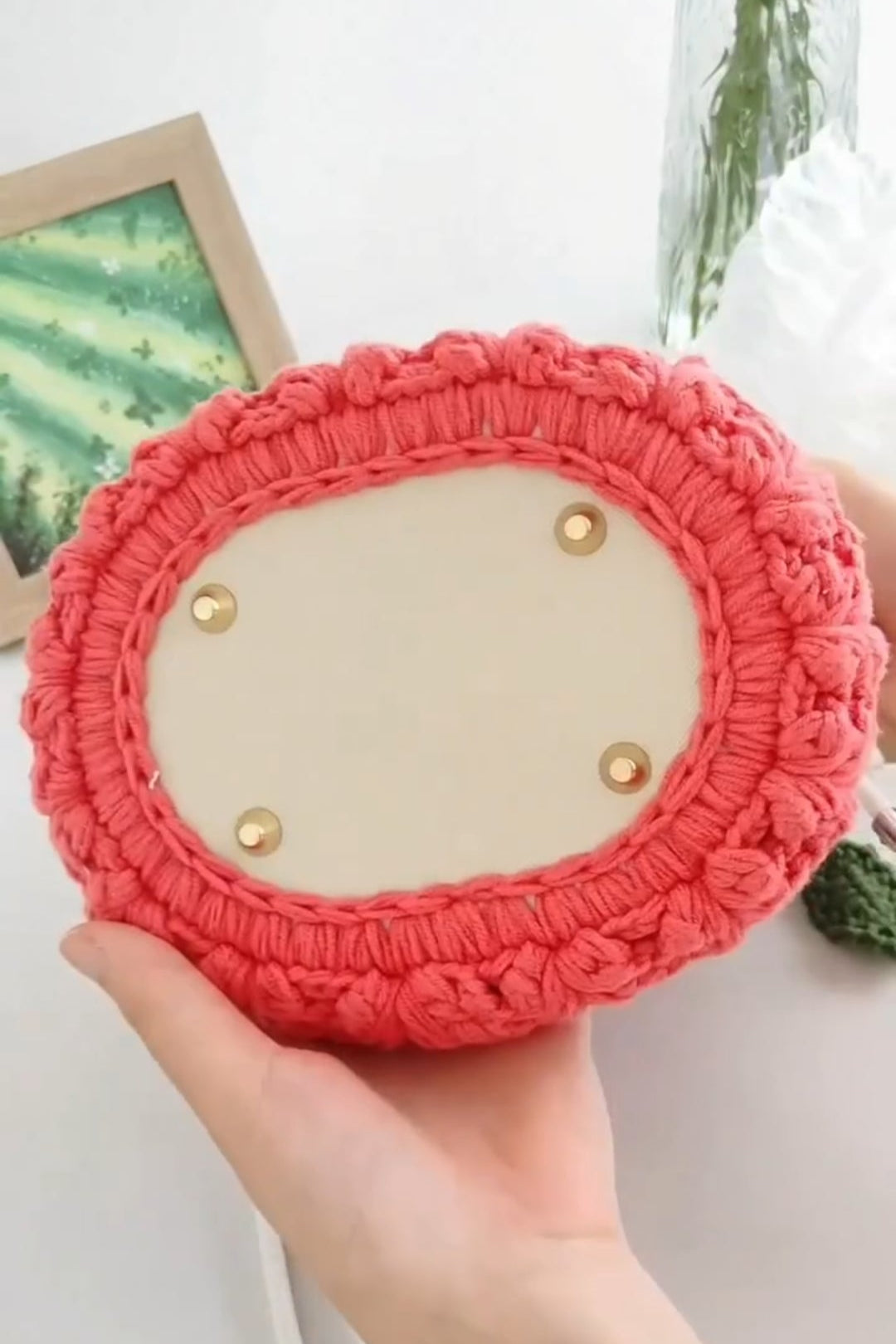 Knitted Rose Crossbody Bag