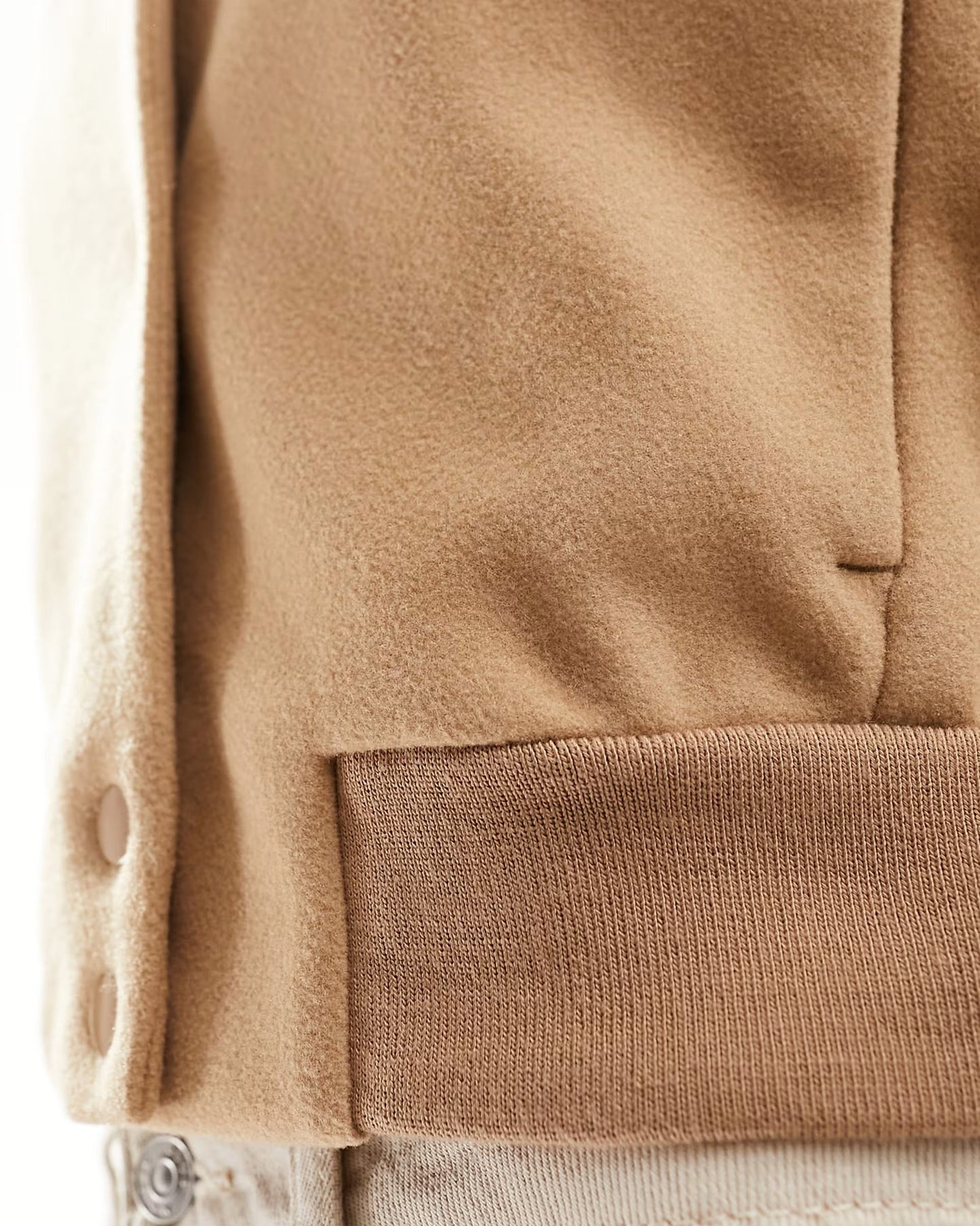 Camel Short Wool Bomber Jacket