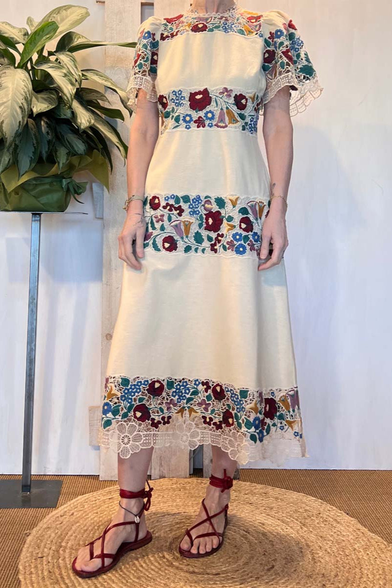 Elegant Flower Lace Patchwork Dress