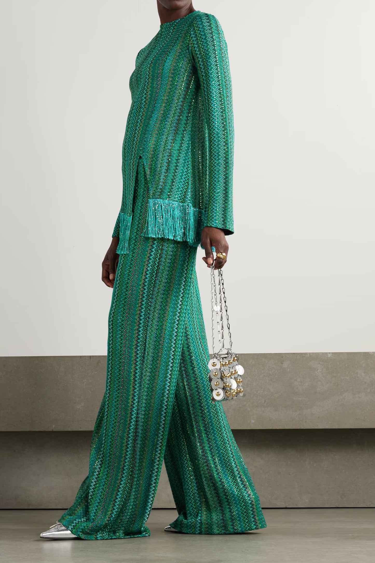 Elegant Striped Tassel Suit