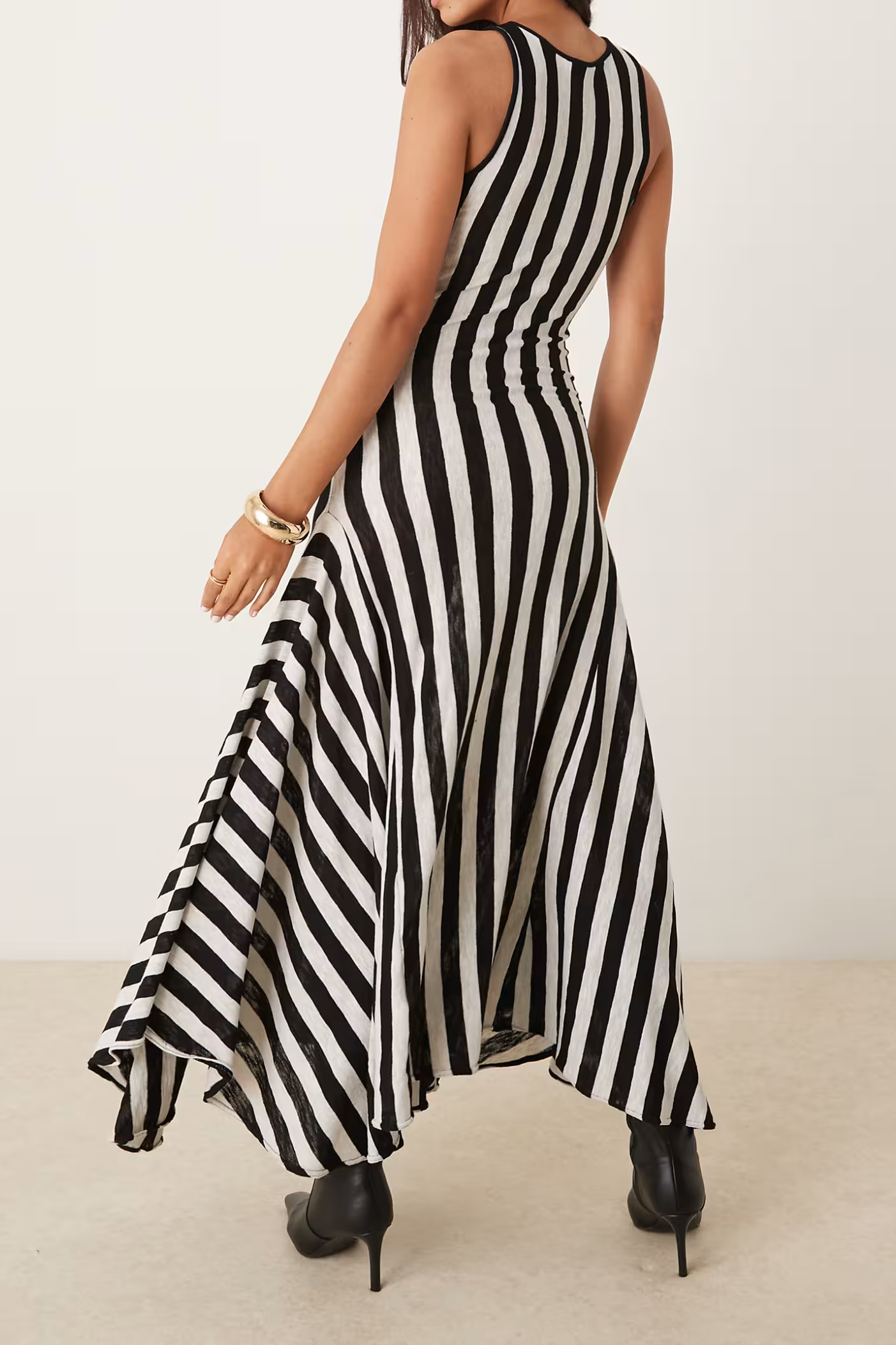 Maxi Dress In Black and White Stripe