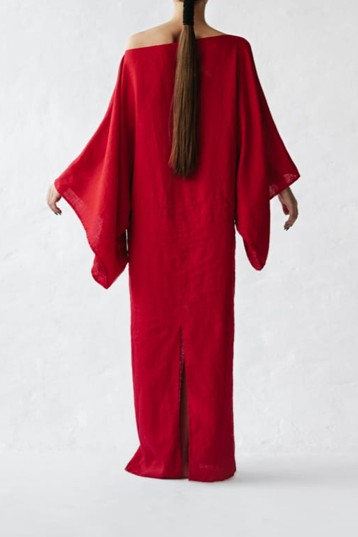 Red Linen Dress