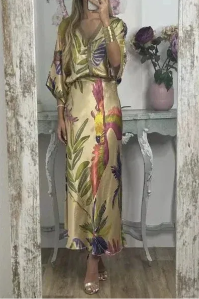 Elegant V-Neck-Two-Piece Dress