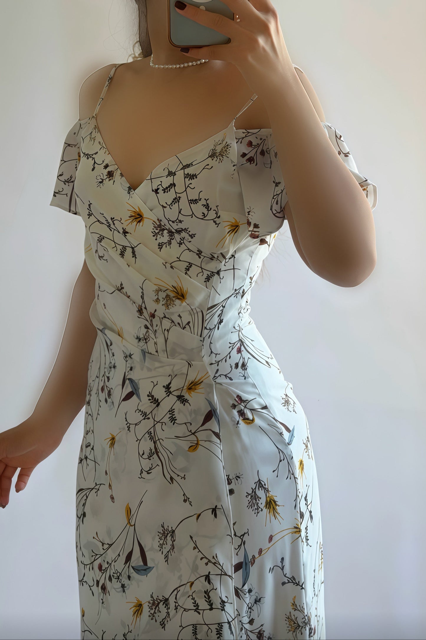 Off-shoulder Sling Floral Dress