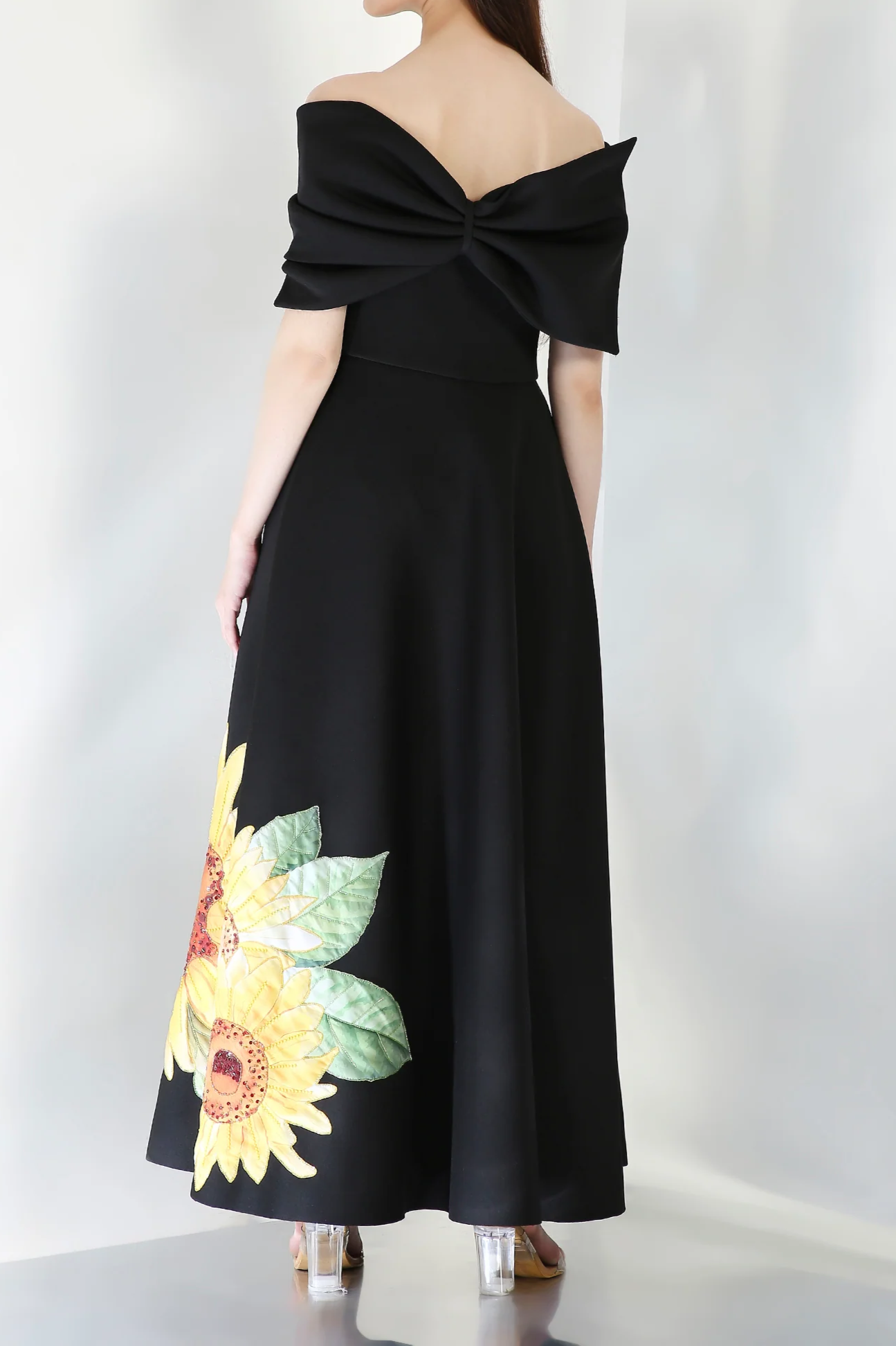 Sleeveless Large Printed Bow Dress