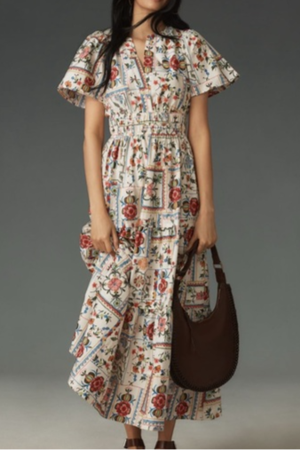 Fashion Floral Small V-Neck Dress