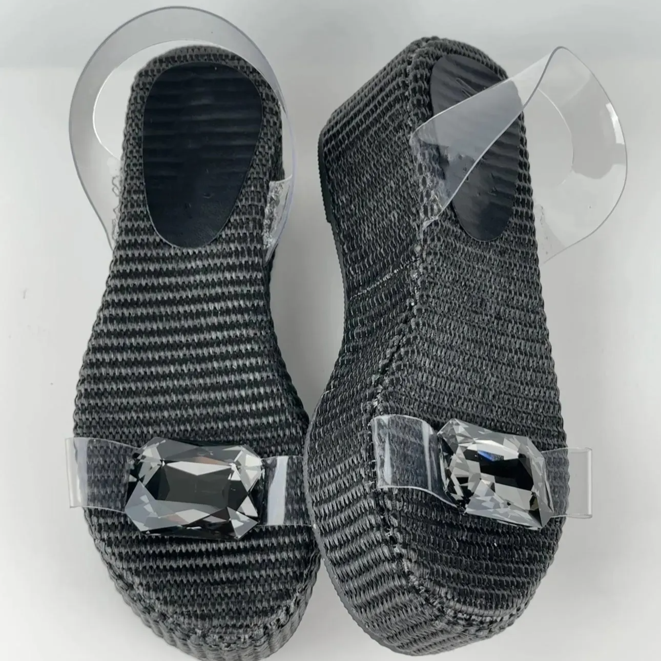 Black Diamond Transparent Platform Sandals