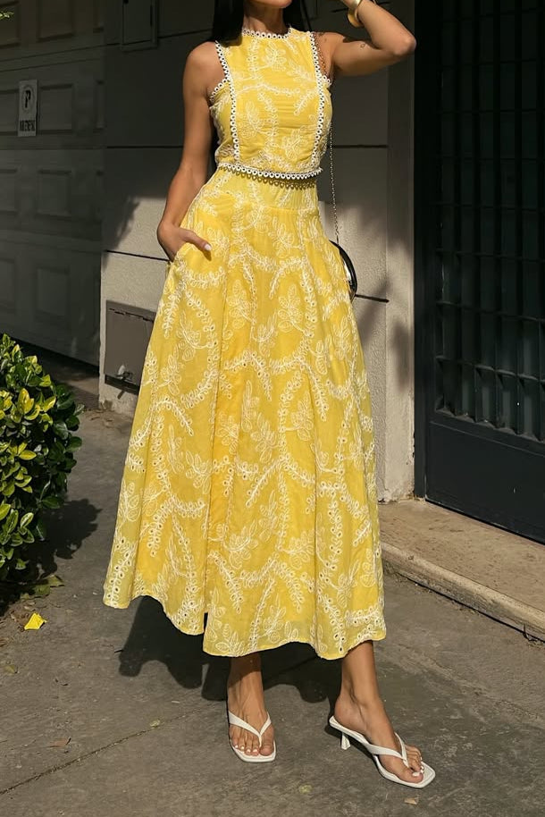 Cutout Lace-Trim Skirt Suit