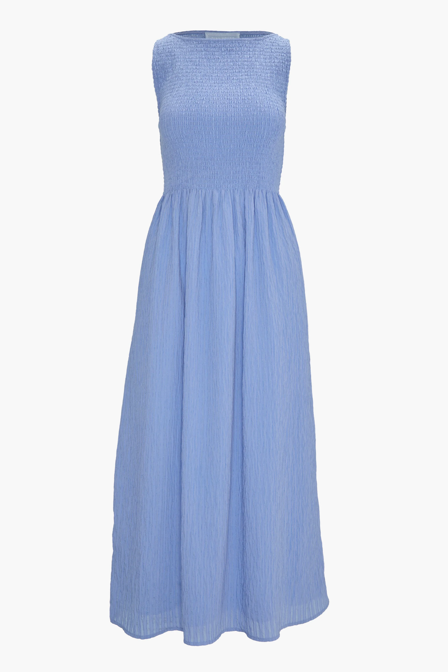 Fog Blue Slim-Fit Dape Dress