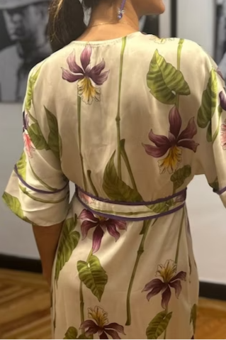 V-Neck Simple Print Dress