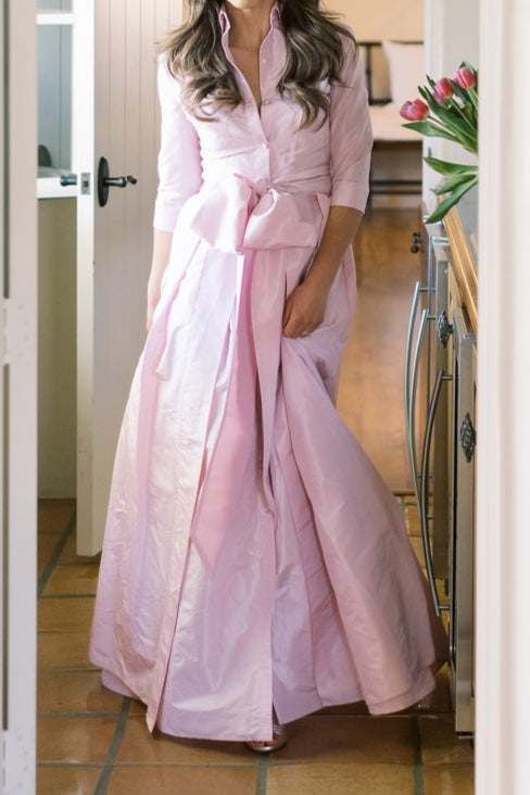 Solid Color Long Shirt Dress