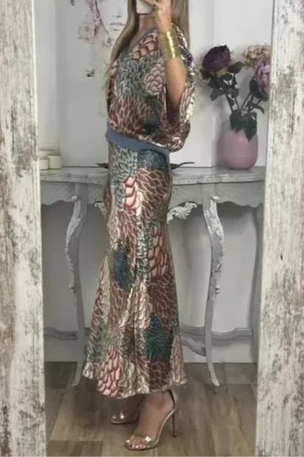 Elegant V-Neck-Two-Piece Dress