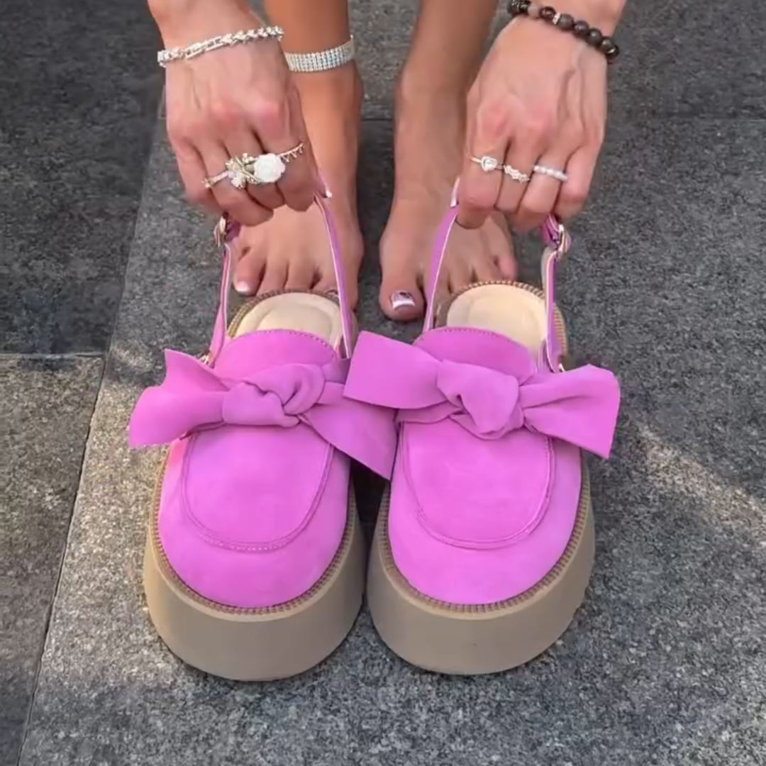 Purple Suede Platform Sandals