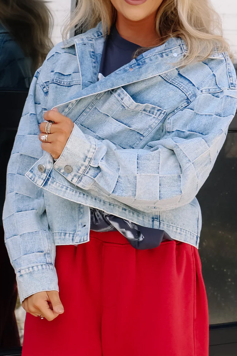 Plaid Denim Coat