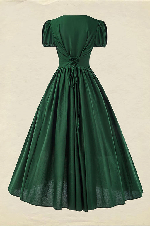 Vintage Dark Green Maxi Dress