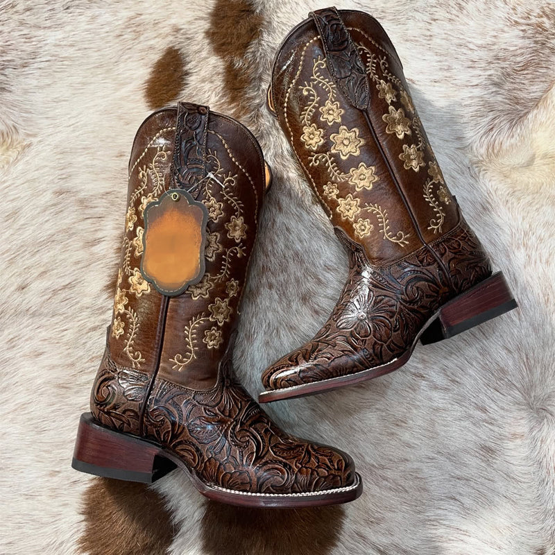 Embroidered Martin Boots Retro Western Cowboy Boots