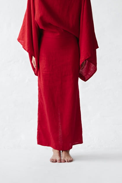 Red Linen Dress